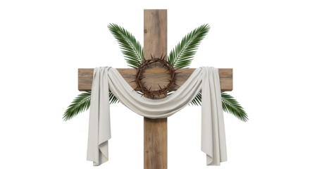 cross with thorn cloth holy week