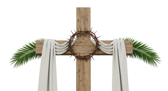 cross with thorn cloth holy week