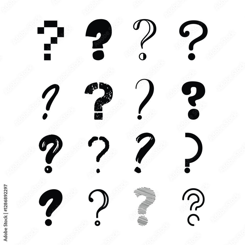 Poster set of question mark icon vector design.