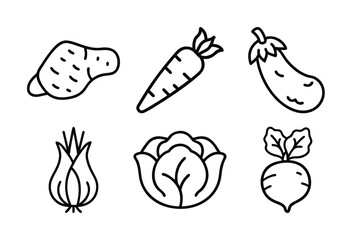 set of icons of vegetables