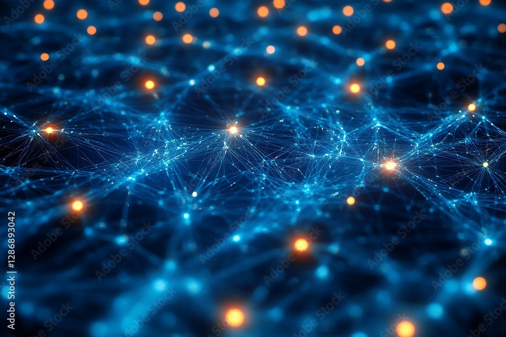 Poster abstract network connections, digital data flow, global network