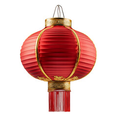 Red Chinese Lantern Isolated on Transparent Background