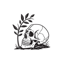 A-skull--line art illustration