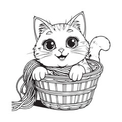 cat with basket