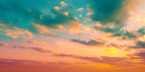 Obraz premium Colorful cloudy sky at sunset. Sky abstract nature background