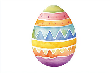 Watercolor Easter Egg. Illustration clipart isolated on white background.