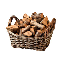 Isolated Wood in Basket