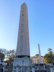ISTANBUL, TURKEY - DECEMBER 13, 2019: Obelisk of Theodosius, located in Sultanahmet Square in...