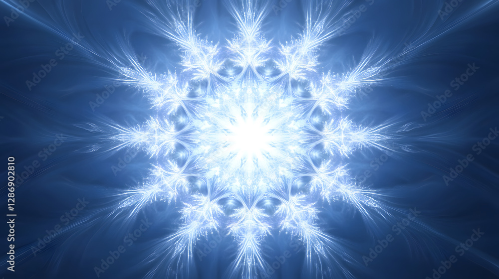 Poster artistic abstraction of snow and ice textures with a focus on white and blue color contrasts in a di