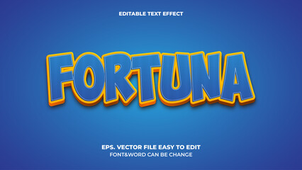 Obraz premium EDITABLE STYLE TEXT EFFECT-FORTUNA BLUE BOLD STYLE TEXT EFFECT