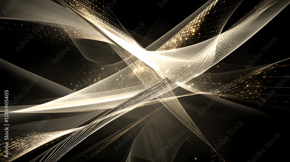 Poster black and white abstract background featuring lines and shapes in a modern artistic style