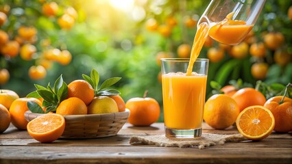 orange juice and oranges