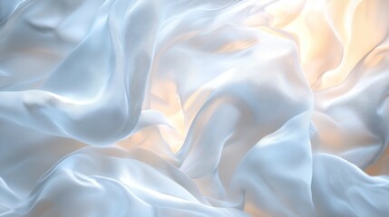 Soft Blue Fabric Draped in Gentle Waves of Light