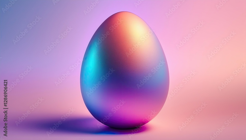 Poster Soft Gradient Egg Shape Radiating Tranquil Colors in an Abstract Artistic Display