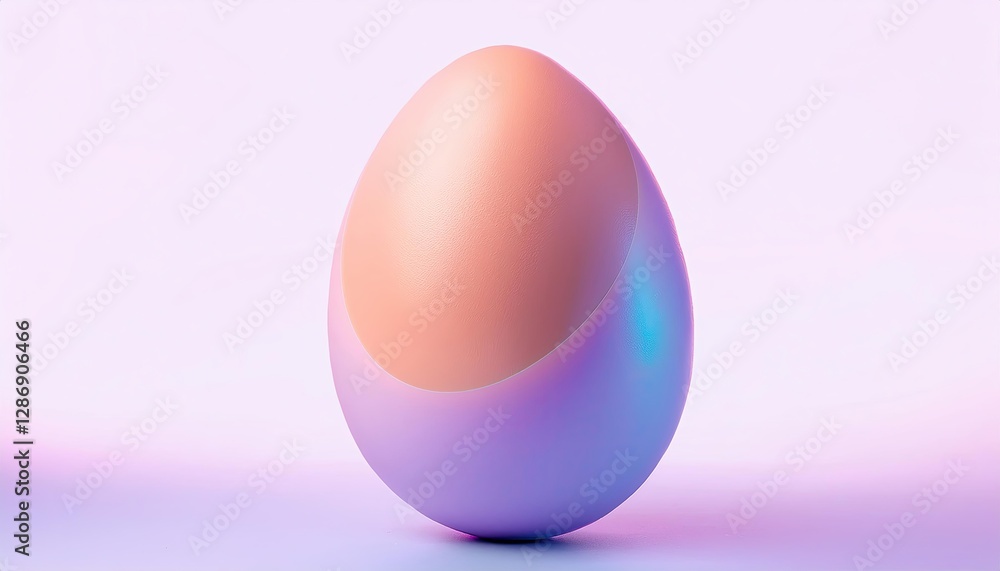 Poster Softly Glowing Egg Shape With a Delicate Gradient Showcasing an Abstract Interplay of Colors