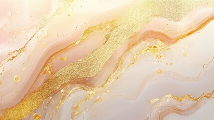 Fototapeta premium Elegant marble texture with gold glitter accents for luxurious design