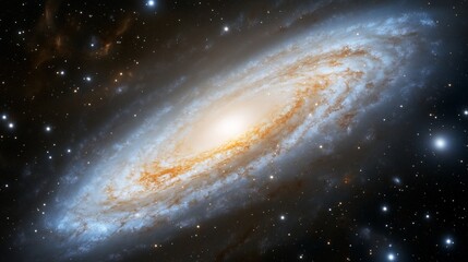 Fototapeta premium Spiral Galaxy, Space, Stars, Cosmic Dust, Background, Science, Education