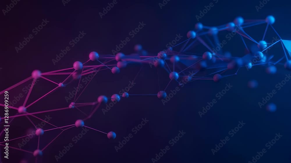 Poster abstract network connections. futuristic digital technology concept. interconnected nodes and lines 
