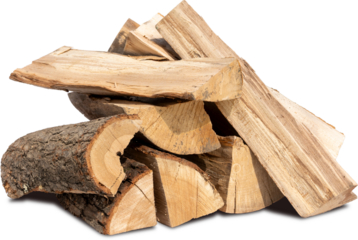 pile of six logs isolated on white