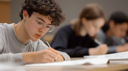 Math Olympiad Students Solving Complex Problems Under Pressure