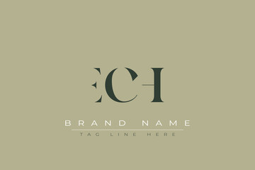 ECH abstract letter logo design. This logo is designed by three abstract letters.