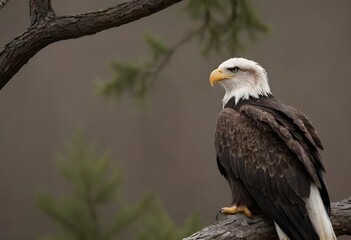 Obraz premium Majestic Bald Eagle (Haliaeetus leucocephalus) in Flight