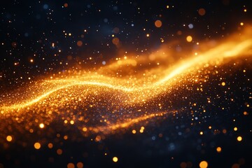 Obraz premium Golden Glitter Wave Abstract Background Design