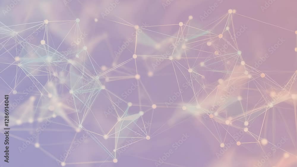 Poster Abstract network connections. Digital plexus wave visualization. Futuristic technology concept. Data flow and connectivity representation. Modern tech background for presentations
