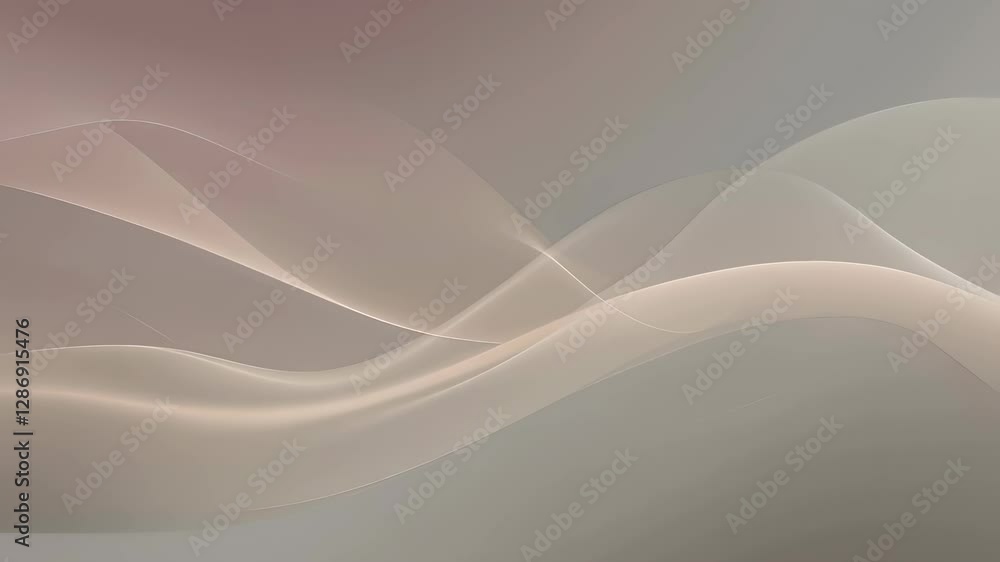 Poster soft abstract background with flowing curves. gentle gradient from pink to beige. smooth textures an