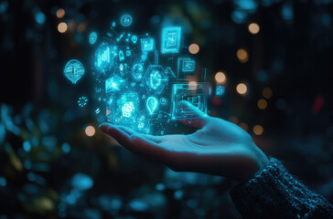 Innovative Technology in the Palm of Your Hand Futuristic Design