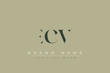 ECV abstract letter logo design. This logo is designed by three abstract letters.