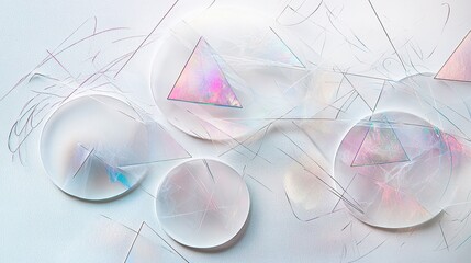 A whimsical arrangement of circular cutouts from translucent resin sheets