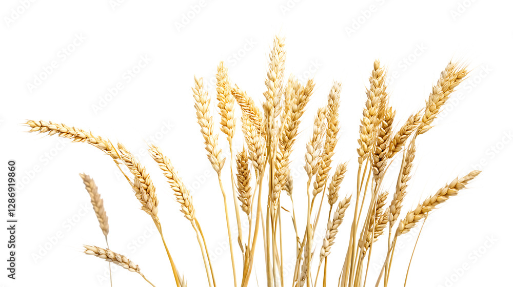 Poster crisp and clean png cutout of a wheat crop placed on a transparent backdrop for easy customization