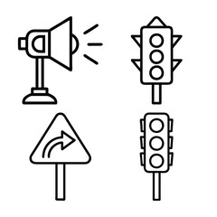 traffic signal set of vector icons