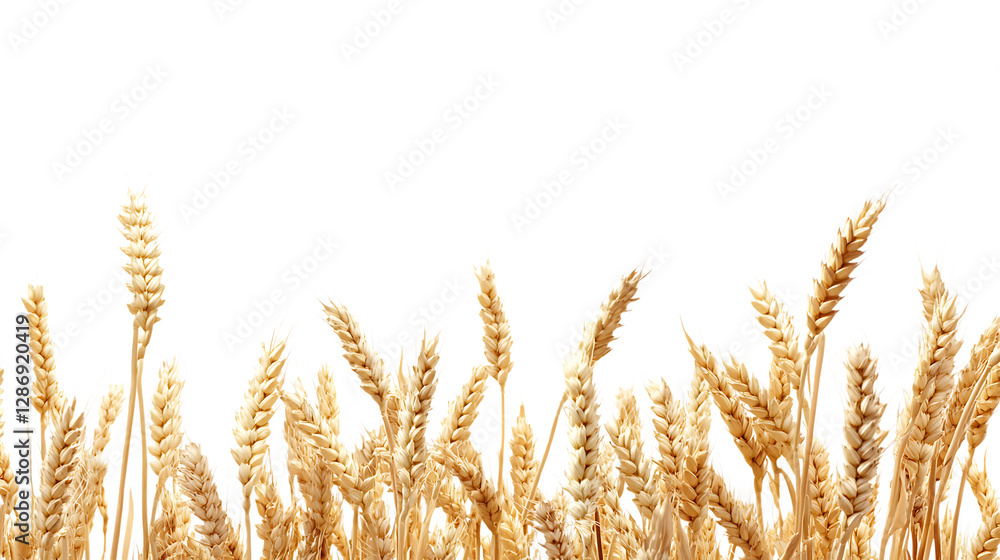 Poster a detailed png cutout of a wheat crop with a transparent backdrop for instant use in any design