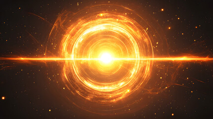 Obraz premium Bright orange spiral design with a central light representing the concept of time and intricacy in abstract art