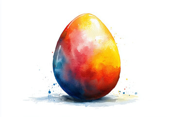 Fototapeta premium Watercolor Easter Egg. Illustration clipart isolated on white background.