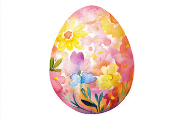 Fototapeta premium Watercolor Easter Egg. Illustration clipart isolated on white background.