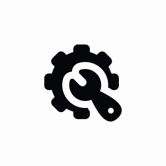 gear wrench modify icon sign vector