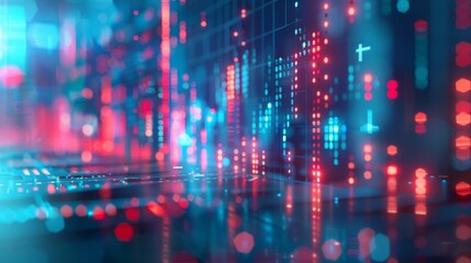 Analysis of growth strategies in finance  3d graphs depicting digital market trends and investments