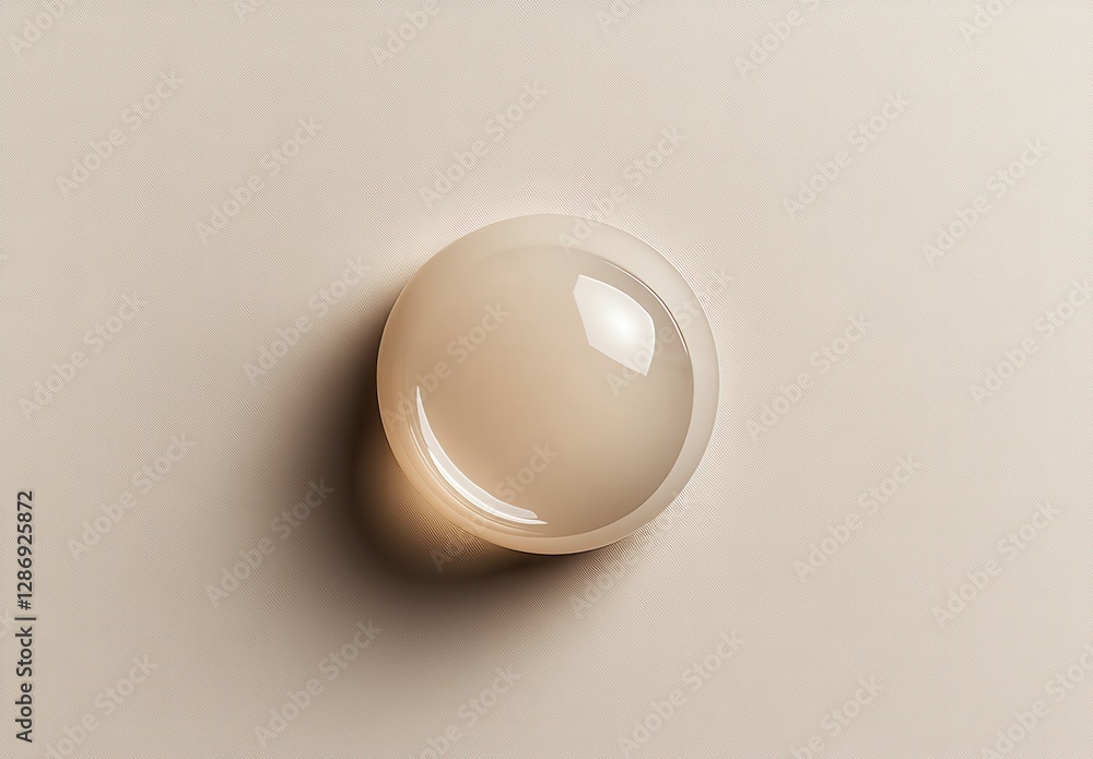 Poster soft and reflective transparent sphere on a neutral background emphasizing minimalism and elegance