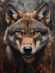 Fototapeta premium Primer plano de lobo con mirada intensa