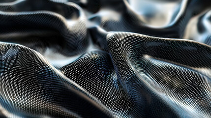Naklejka premium Photorealistic close-up of smart fabric with integrated heat sensors, smooth surface, glossy finish, intricate pattern