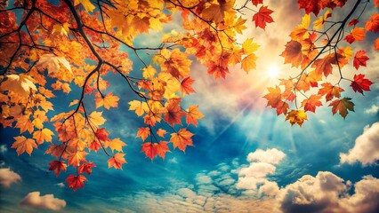autumn leaves in the sun