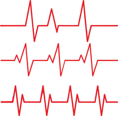 Red ECG heartbeat line medical and health monitoring symbol