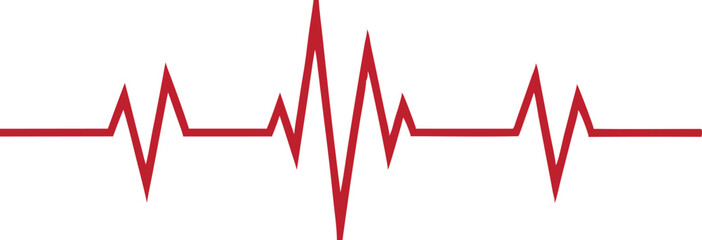 Red ECG heartbeat line medical and health monitoring symbol
