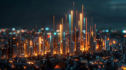 3d visualization of global business growth  financial success in digital investment strategies