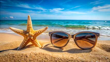 sun glasses on the beach