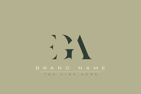 EGA abstract letter logo design. This logo is designed by three abstract letters.