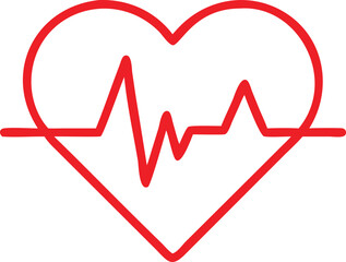 Heartbeat line in heart icons medical and healthcare vector symbols